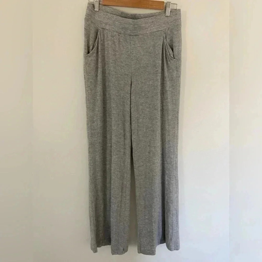 NWOT Calme Johnny Was Hachi Wide Leg Pant Gray Super Soft Knit Pull On Pant M